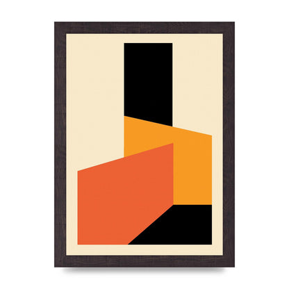 Bauhaus Textured Nine Printed Poster - A4 framed