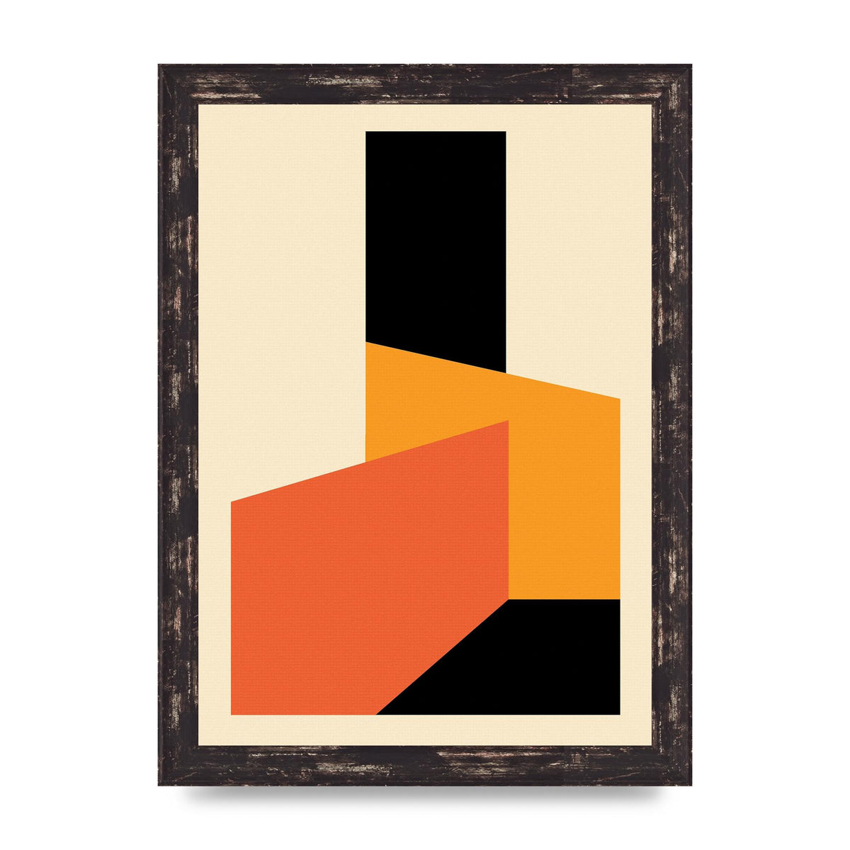 Bauhaus Textured Nine Printed Poster - A4 framed