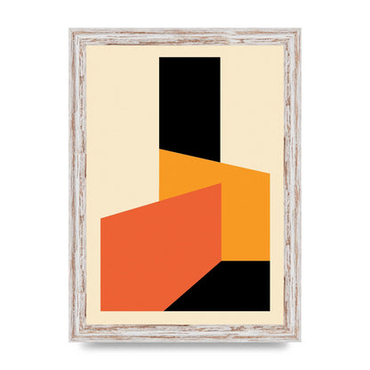 Bauhaus Textured Nine Printed Poster - A4 framed