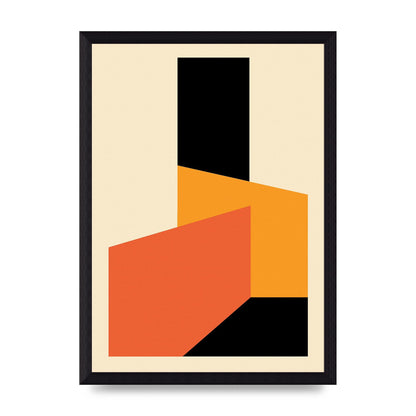 Bauhaus Textured Nine Printed Poster - A4 framed