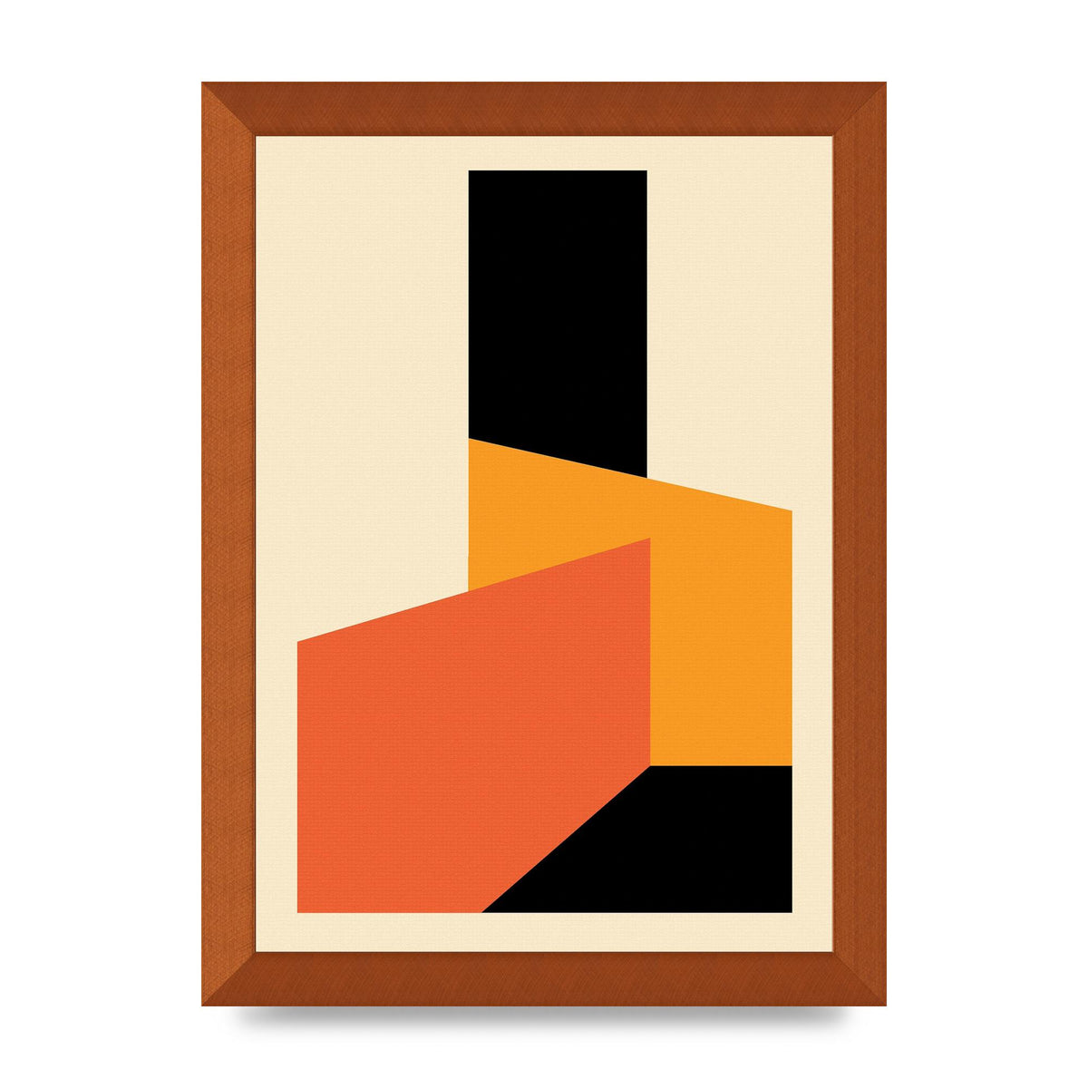 Bauhaus Textured Nine Printed Poster - A4 framed