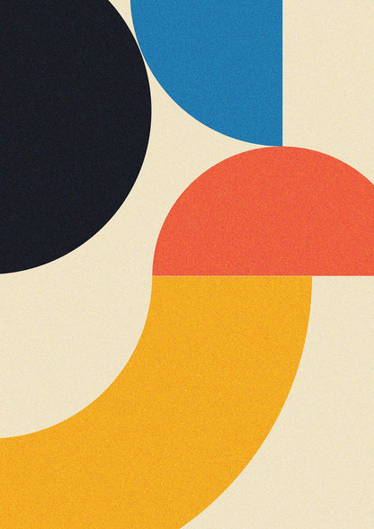 Bauhaus Style Three Printed Poster - detail
