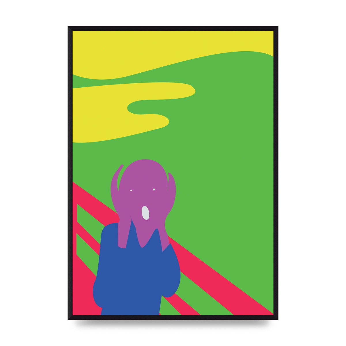 Painting Recreation The Scream Printed Poster - A2 framed