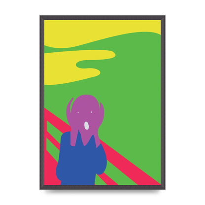 Painting Recreation The Scream Printed Poster - A2 framed