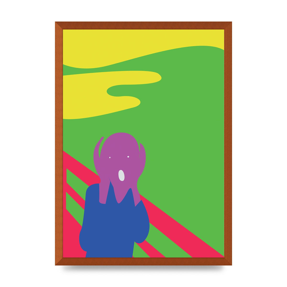 Painting Recreation The Scream Printed Poster - A2 framed