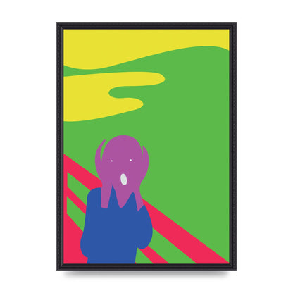 Painting Recreation The Scream Printed Poster - A2 framed