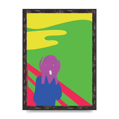 Painting Recreation The Scream Printed Poster - A3 framed
