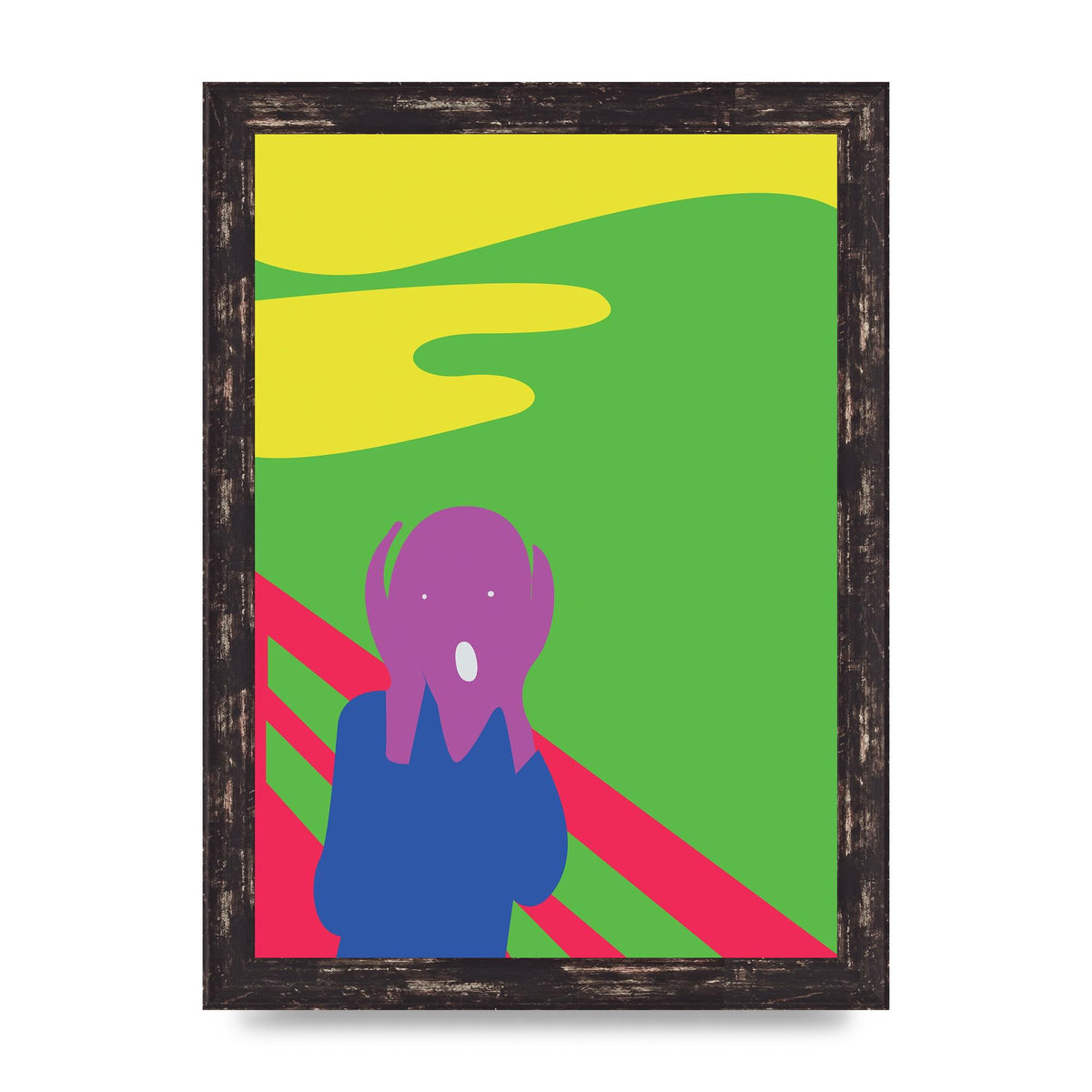 Painting Recreation The Scream Printed Poster - A4 framed