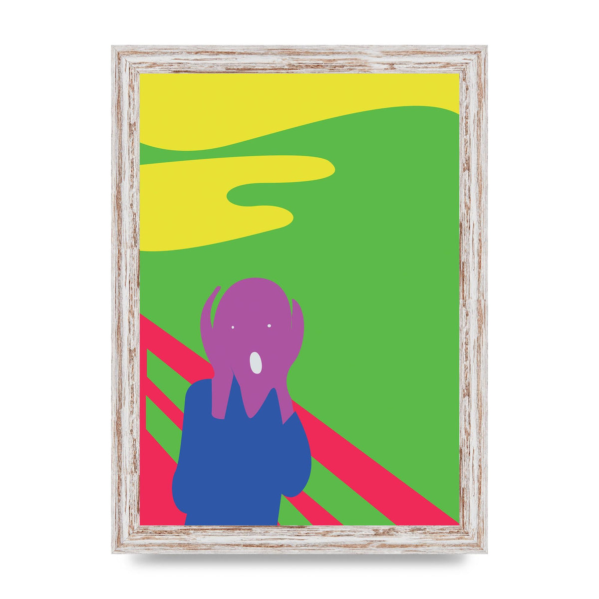 Painting Recreation The Scream Printed Poster - A4 framed