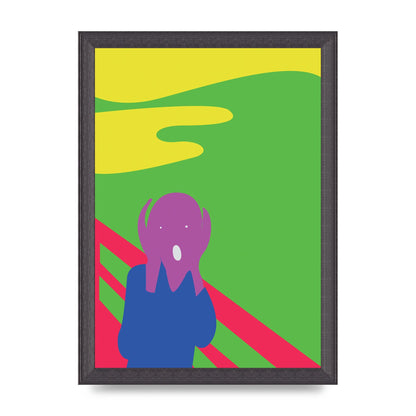 Painting Recreation The Scream Printed Poster - A4 framed