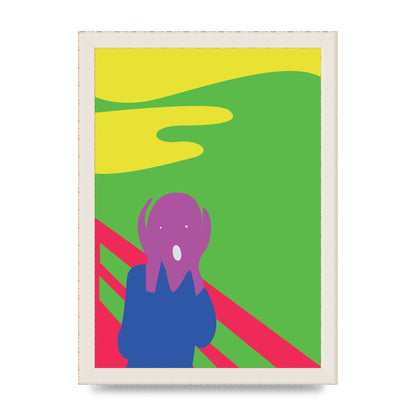 Painting Recreation The Scream Printed Poster - A4 framed