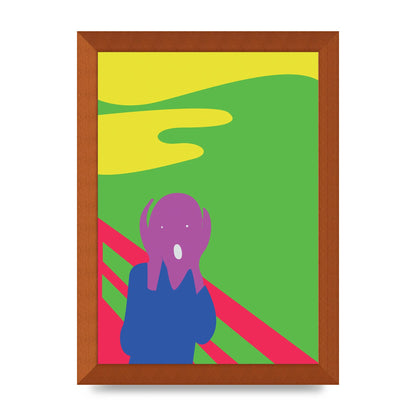 Painting Recreation The Scream Printed Poster - A4 framed