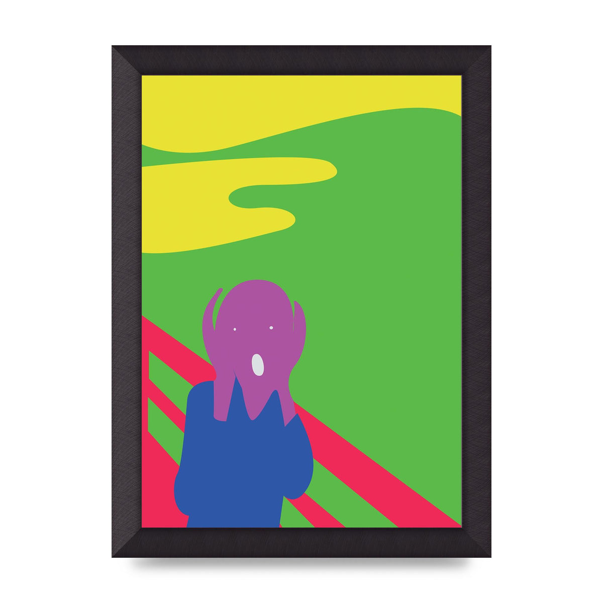 Painting Recreation The Scream Printed Poster - A4 framed