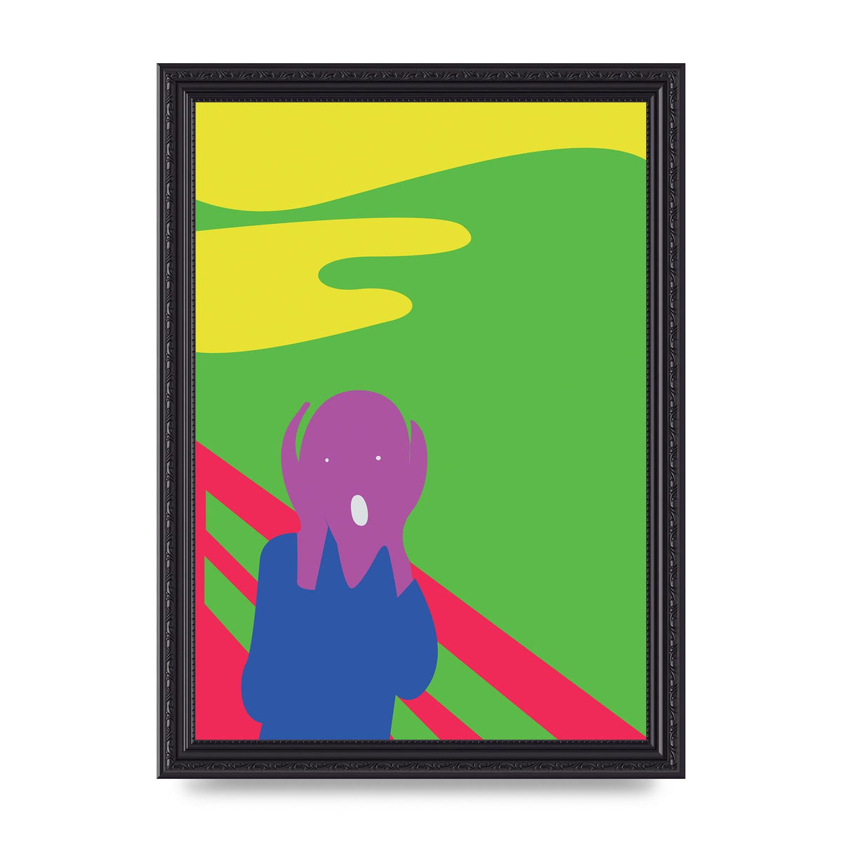 Painting Recreation The Scream Printed Poster - A4 framed