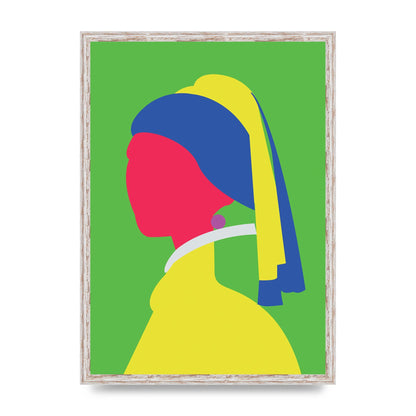 Painting Recreation Girl With The Pearl Earring Wall Art - A2 framed
