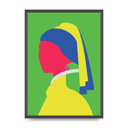 Painting Recreation Girl With The Pearl Earring Wall Art - A2 framed