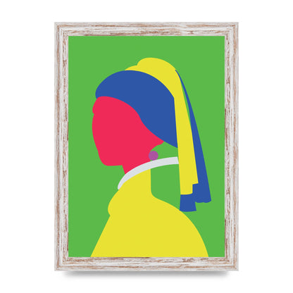 Painting Recreation Girl With The Pearl Earring Wall Art - A4 framed