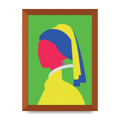 Painting Recreation Girl With The Pearl Earring Wall Art - A4 framed
