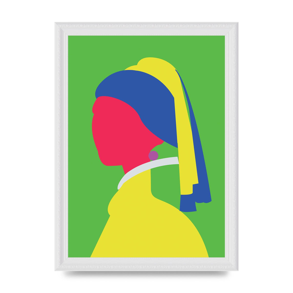 Painting Recreation Girl With The Pearl Earring Wall Art - A4 framed