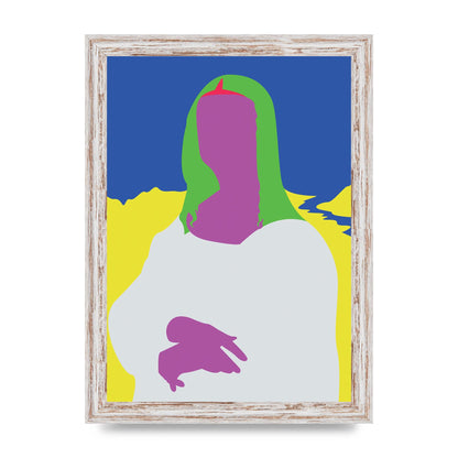 Painting Recreation Mona Lisa Illustrative Art For The Home - A4 framed