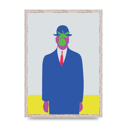 Painting Recreation The Son Of Man Illustrative Printed Poster - A2 framed