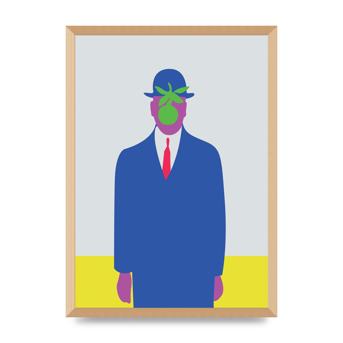 Painting Recreation The Son Of Man Illustrative Printed Poster - A2 framed