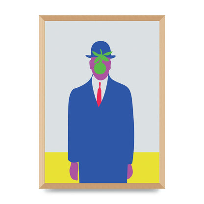 Painting Recreation The Son Of Man Illustrative Printed Poster - A2 framed