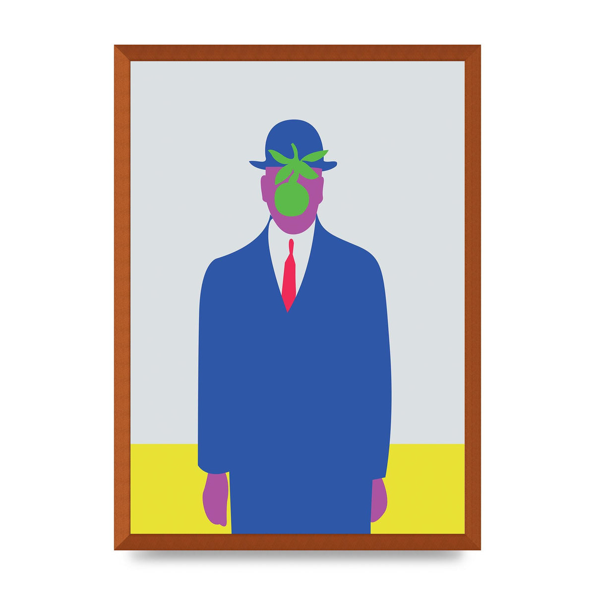 Painting Recreation The Son Of Man Illustrative Printed Poster - A2 framed