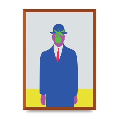 Painting Recreation The Son Of Man Illustrative Printed Poster - A2 framed