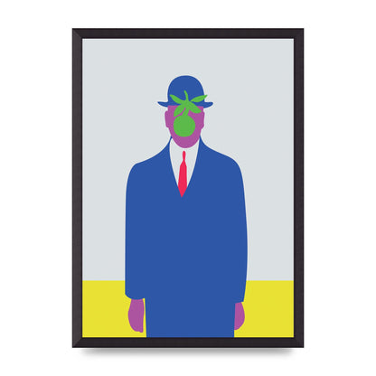 Painting Recreation The Son Of Man Illustrative Printed Poster - A2 framed