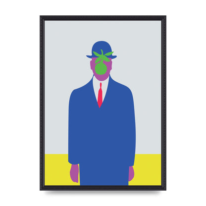 Painting Recreation The Son Of Man Illustrative Printed Poster - A2 framed