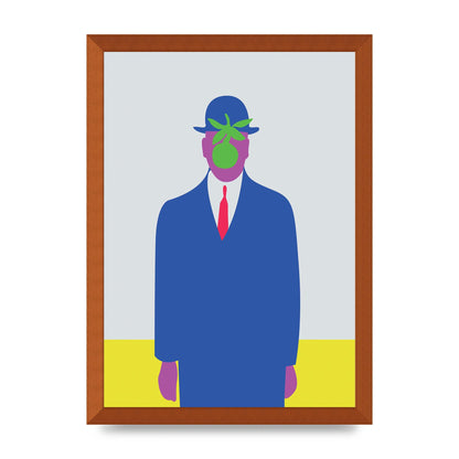 Painting Recreation The Son Of Man Illustrative Printed Poster - A3 framed