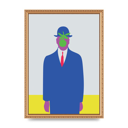 Painting Recreation The Son Of Man Illustrative Printed Poster - A3 framed