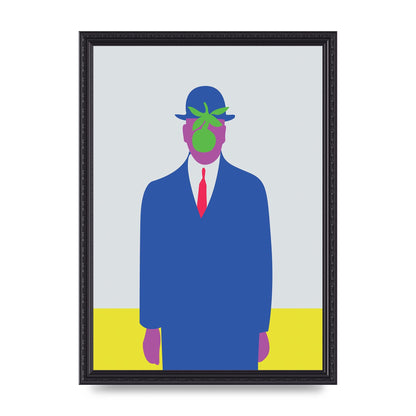 Painting Recreation The Son Of Man Illustrative Printed Poster - A3 framed