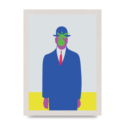 Painting Recreation The Son Of Man Illustrative Printed Poster - A4 framed