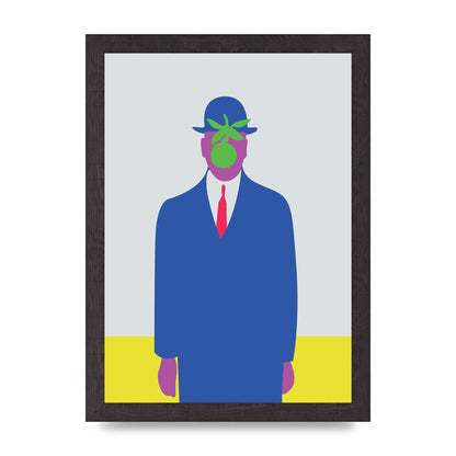 Painting Recreation The Son Of Man Illustrative Printed Poster - A4 framed