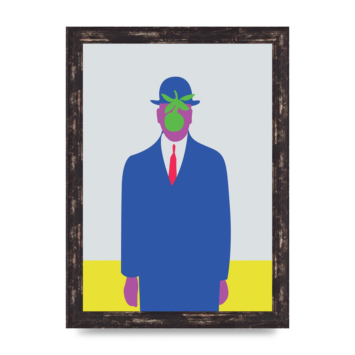 Painting Recreation The Son Of Man Illustrative Printed Poster - A4 framed