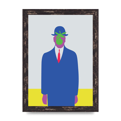 Painting Recreation The Son Of Man Illustrative Printed Poster - A4 framed