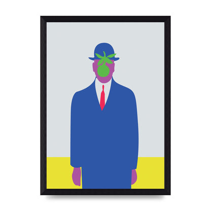 Painting Recreation The Son Of Man Illustrative Printed Poster - A4 framed