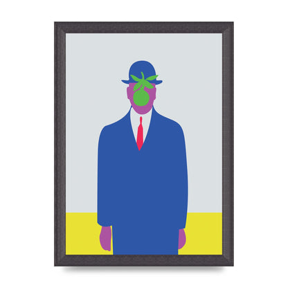 Painting Recreation The Son Of Man Illustrative Printed Poster - A4 framed