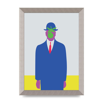 Painting Recreation The Son Of Man Illustrative Printed Poster - A4 framed