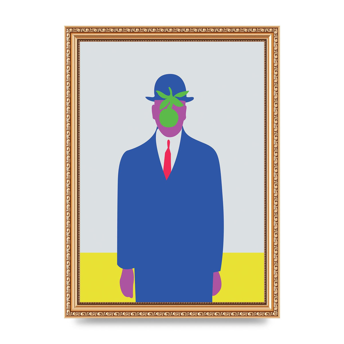 Painting Recreation The Son Of Man Illustrative Printed Poster - A4 framed