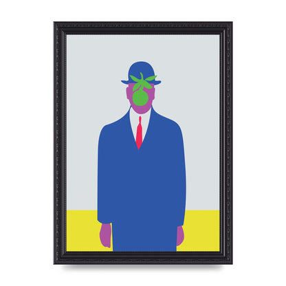 Painting Recreation The Son Of Man Illustrative Printed Poster - A4 framed