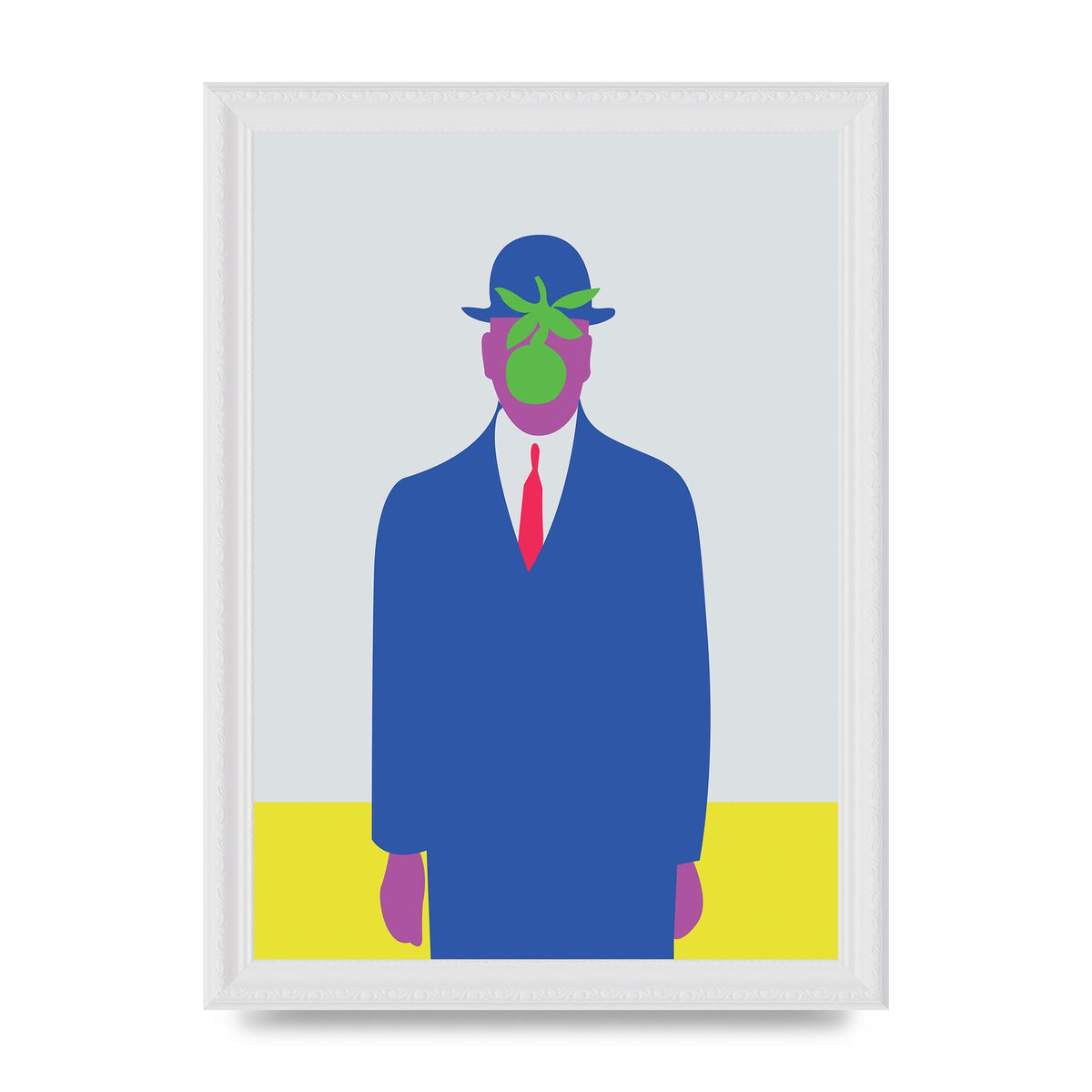 Painting Recreation The Son Of Man Illustrative Printed Poster - A4 framed