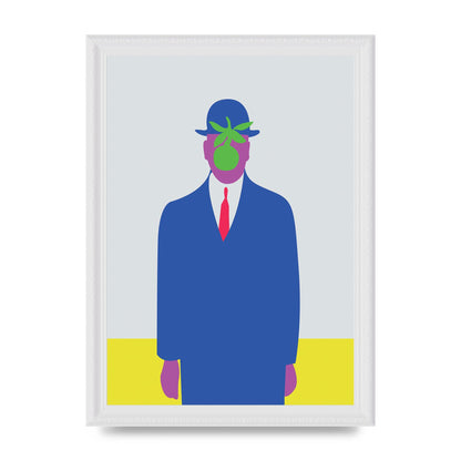 Painting Recreation The Son Of Man Illustrative Printed Poster - A4 framed