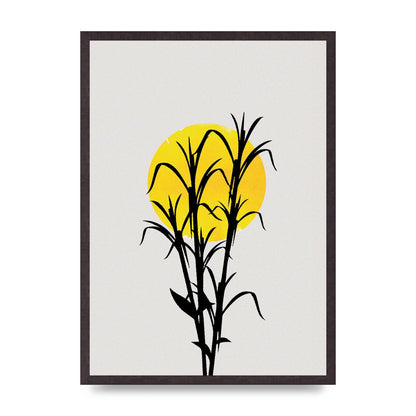 Watercolour Sun Plant Wall Art - A2 framed
