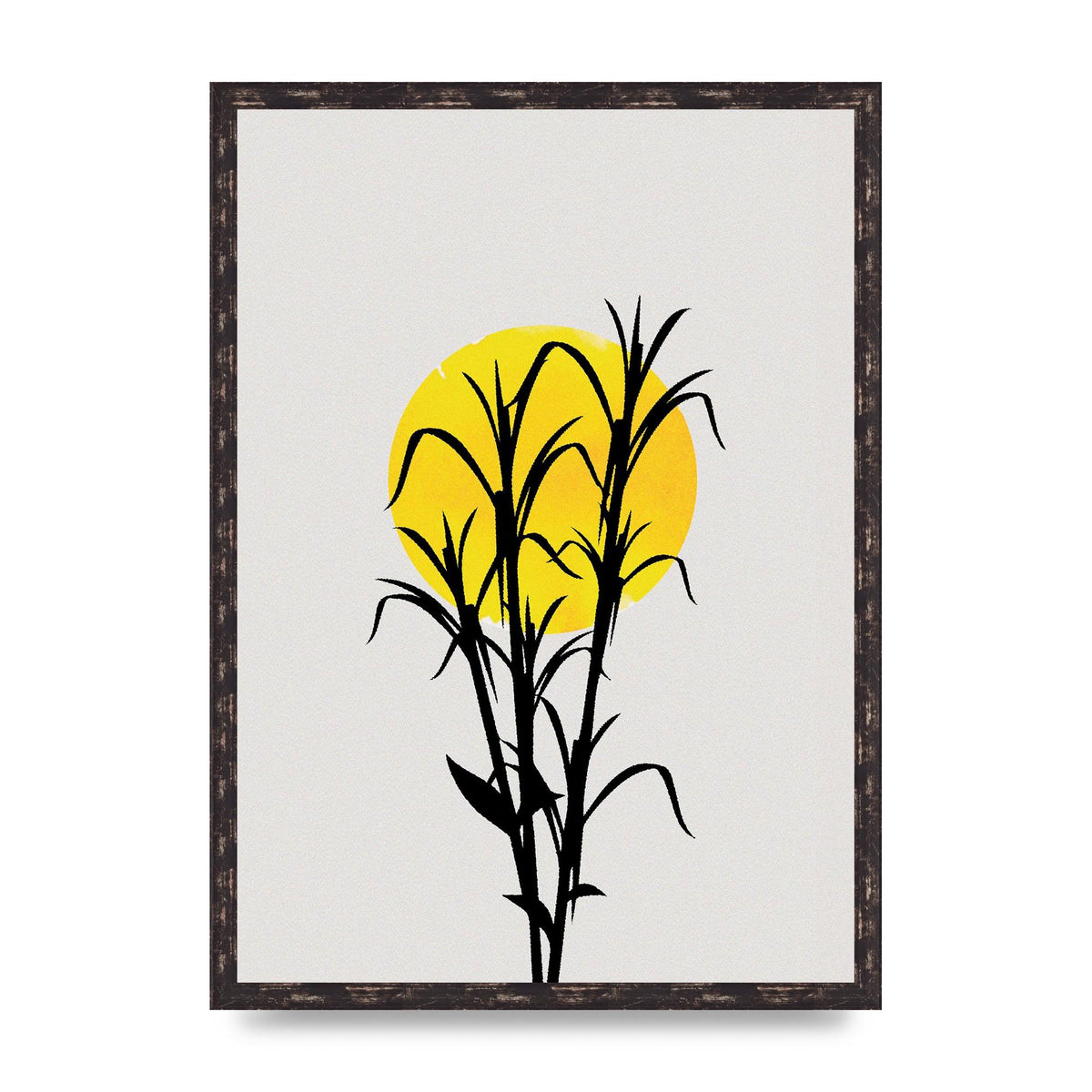 Watercolour Sun Plant Wall Art - A2 framed