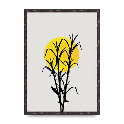 Watercolour Sun Plant Wall Art - A2 framed
