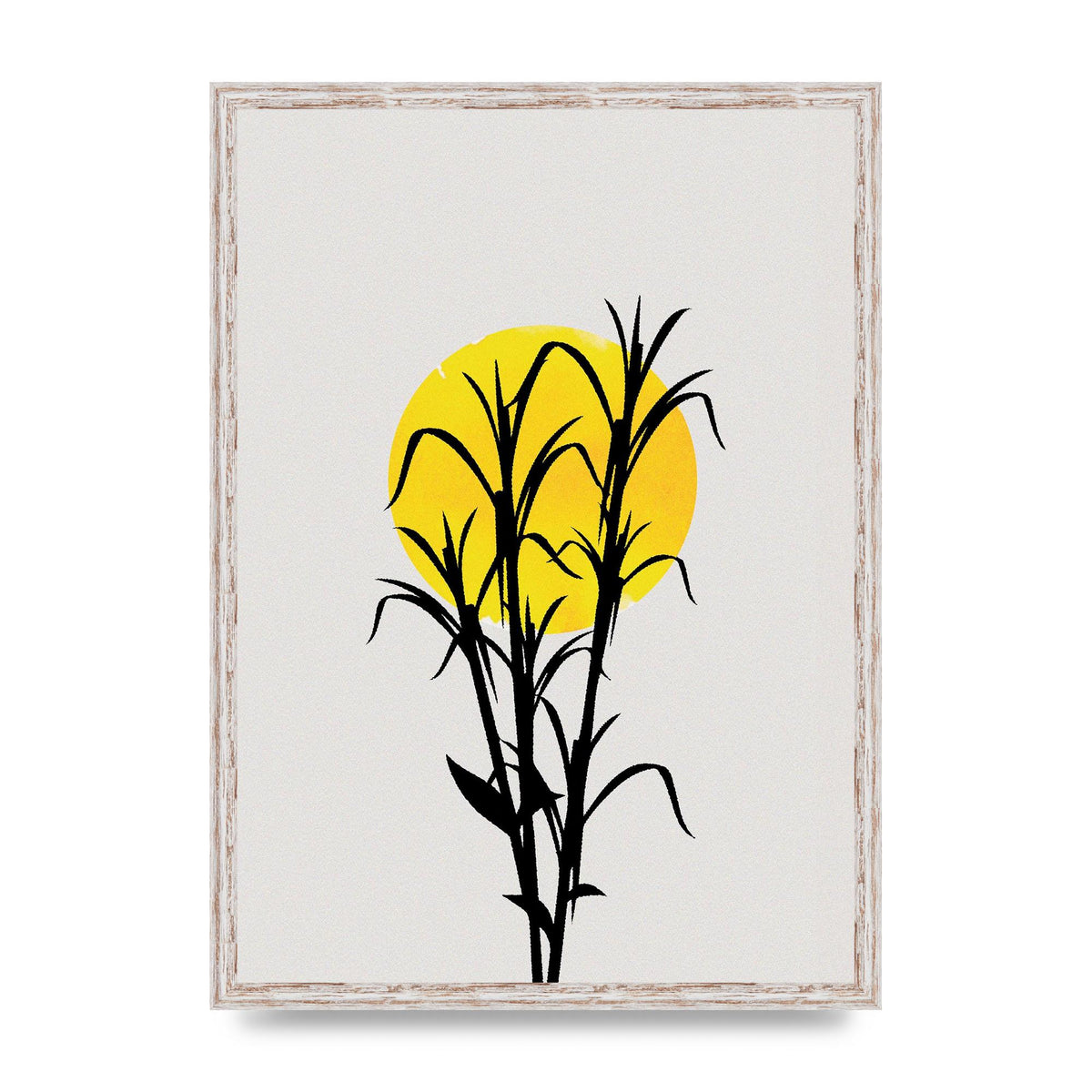 Watercolour Sun Plant Wall Art - A2 framed