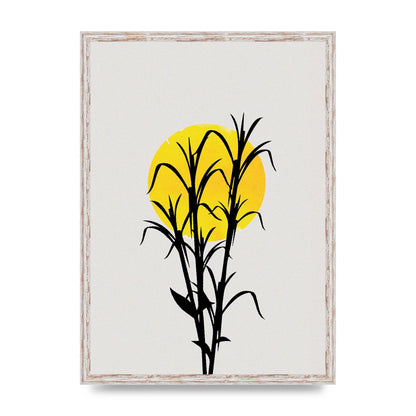 Watercolour Sun Plant Wall Art - A2 framed